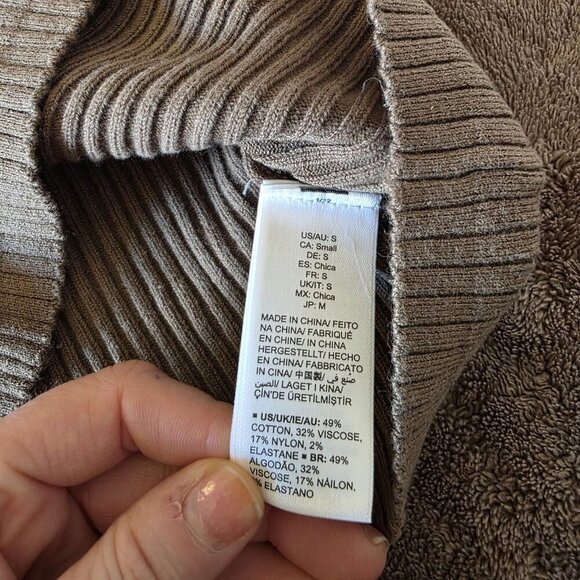 The Drop Karolina Sleeveless High Mock Neck Ribbed Sweater Tank Top Olive Small - Picture 8 of 16